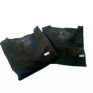 Figs black *set of 2* scrub tops technical collection size-XL